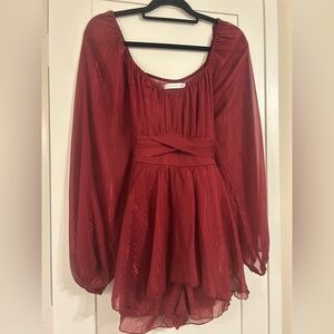 Altar’d State Burgundy Romper Dress